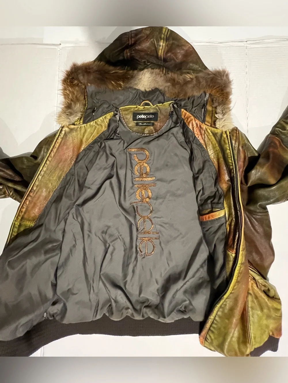 Vintage 90s Pelle Pelle Marc Buchanan Leather 20 Jacket Fur Hood Brown Read Xl